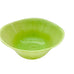 Art Glass Hand Blown Yellow Green Swirl Speckled Bowl