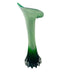 Art Glass Calla Lilly Jack in the Pulpit Cased Green White in Clear Vase