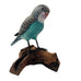 Vintage Hand Painted Parakeet With Wooden Base Bird Figurine