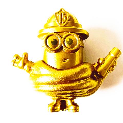 Minion Action Figure Gold Firefighter 2.5" McDonald's Despicable Me Rise of Gru