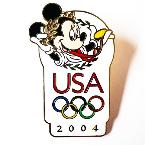 Disneyland Resort WDW USA Olympics Logo 2004 Mnnie Mouse Disney Pin