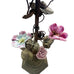 Vintage Toleware Metal Flower Floral Candlestick Table Lamp