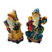 Vintage Hand Painted Wooden Santa Claus Ornaments