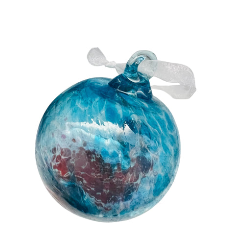 Studio Art Glass Spiral Swirl Design Christmas Holiday Ornament