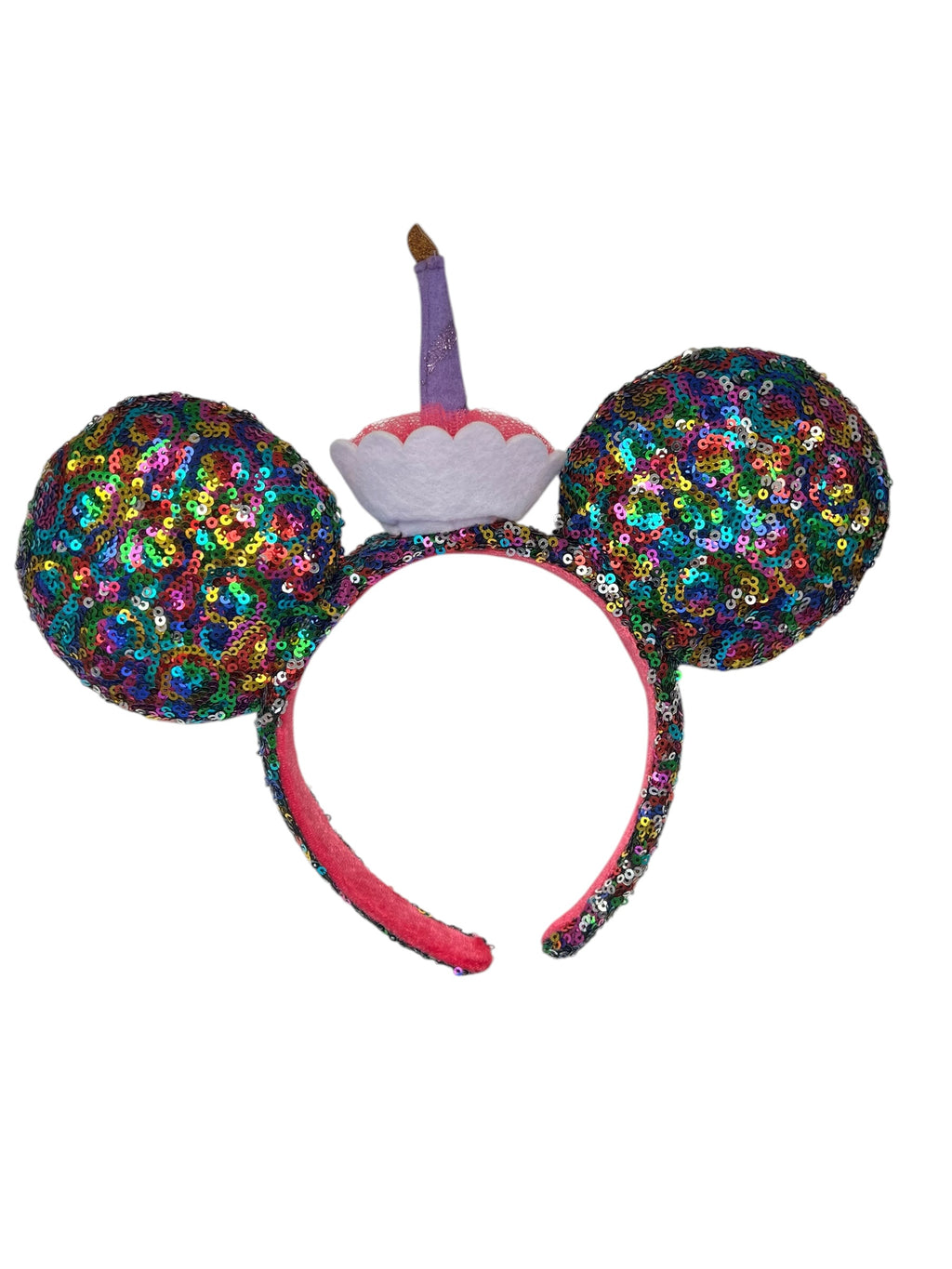 Disney Parks Minnie Mouse Happy Birthday Cake Sequin Ears Headband