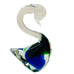 Murano Glass Swan Figurine Blue and Green Art Glass Italy