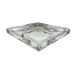 Vintage Clear Thick Glass Ashtray with Etched Flower