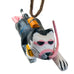 Vintage Carved Wood Scuba Diving Black White Cat Christmas Holiday Ornament