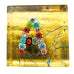 Murano Millefiori “Letter A” Square Gold Glass Paperweight