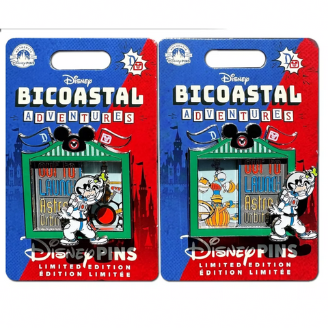 Disney DLR WDW Astro Orbiter Goofy Bicoastal Adventures Pin