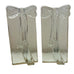 Twos Company Blown Glass Block Ribbon Bow Bud Vase-Pair