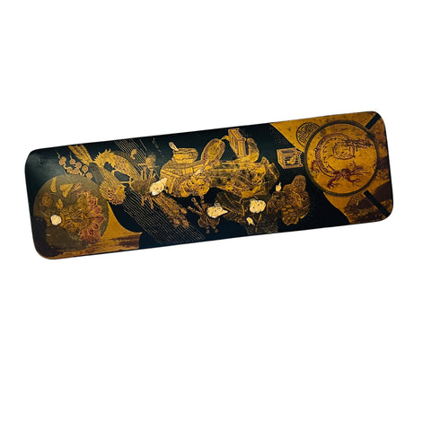 Antique Japanese Gold Black Lacquer Box