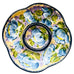 Vintage Lesal Ceramics Hand-Painted Floral Ceramic Divider Bowl