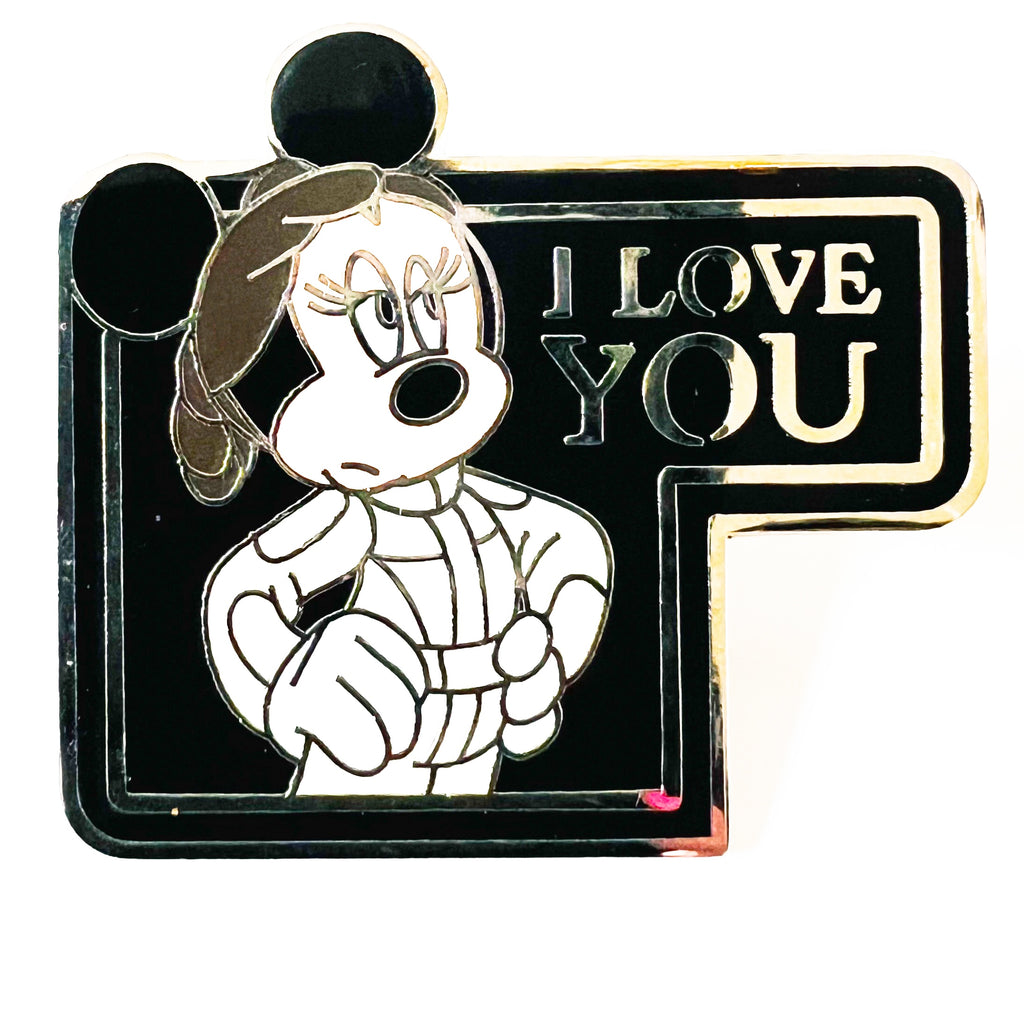 Disney Star Wars Minnie Mouse as Princess Leia Quote I Love You Pin