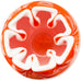 Fenton Robert Barber Ruffled Bowl Orange White Swirl Vase