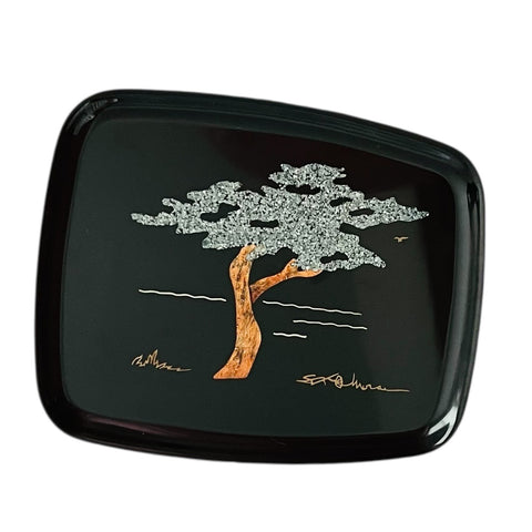 Vintage Couroc of Monterey Cypress Tree Signed SFB Morse Tray
