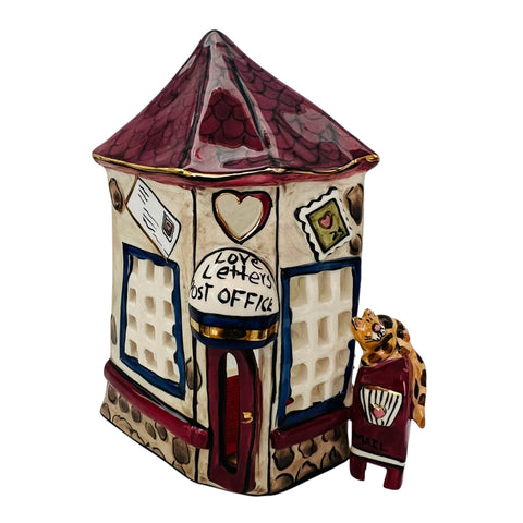 Blue Sky Clayworks Love Letters Post Office Tea Light Holder
