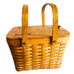 Vintage 1995 Longaberger Woven Picnic Basket with Plastic Liner
