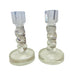 Steuben Crystal Braided Twist Candlestick Candleholder-A Pair -Damaged