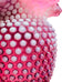 Vintage Fenton Cranberry Opalescent Glass Hobnail Crimped Vase