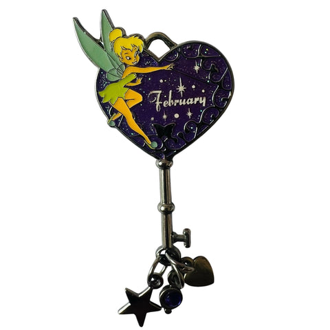Disney Tinker Bell February Birthstone Key Dangle Limited Release Pin