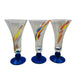 Art Glass Confetti Swirl Vase Cobalt Blue Base Hand Made In Romania Set of 3