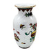 Vintage Chinese Porcelain w/Butterflies & Floral Art Gold Trim Vase