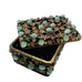 Vintage Trinket Jeweled Floral Filigree Enamel Box with Lid