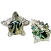 Vintage Silvestri Clear Crystal Green Ribbon Glass Christmas Trees