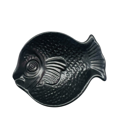 Vintage Black Fish-Shaped Trinket Dish