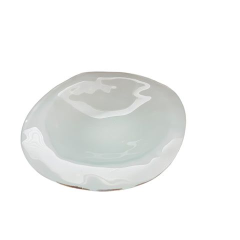 Vintage Annieglass Frosted Glazed Artist Signed Trinket Bowl