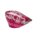 Pink Glass Heart Shaped Clear Flower Paperweight