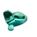 Vintage Green Etched Glass Seal Figurine Paperweight