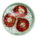 Vintage Hand Blown Floral Art Glass Paperweight