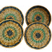 Handwoven Round Seagrass Placemats with Green & Navy Accents (Set of 4)