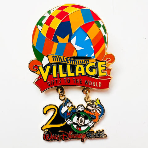 Disney WDW Walt Disney World Millennium Village -Mickey, Donald and Goofy 2000 Dangle Pin