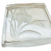 Vintage Frosted Iris Floral Design Glass Square Trinket Dish