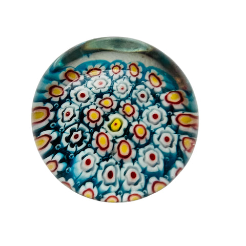 Vintage Multicolored Millefiori Art Glass Paperweight