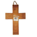 Inlay Decorative Textured Cross Wall Hanging with Blue Hearts