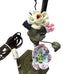 Vintage Toleware Metal Flower Floral Candlestick Table Lamp