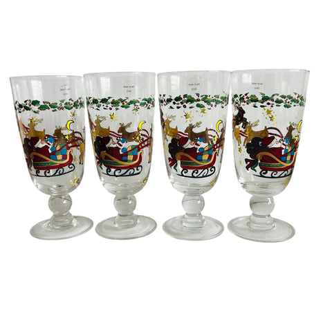 Christmas Story by PORTMEIRION Festive Holiday Sleigh Glasses Set