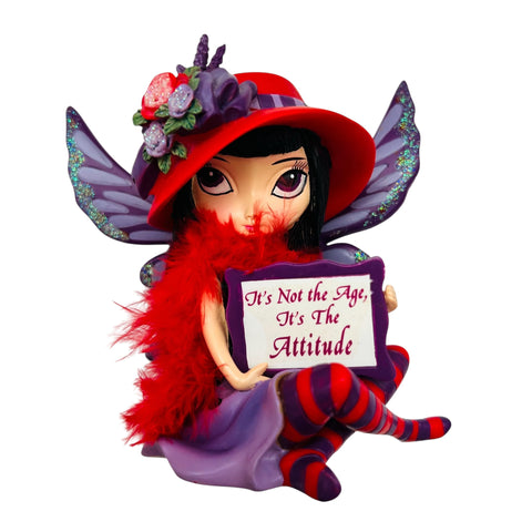 Fabulous Hatterific Fairies ITS NOT THE AGE, ITS THE ATTITUDE Fairy Figurine