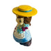 Vintage Joseph Original Brunette Girl Yellow Hat Figurine