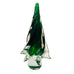 Vintage Solid Crystal Clear Green Glass Christmas Holiday Tree Paperweight