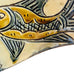 Vintage Japanese Tsuboya Ceramic Okinawan Pottery Hip Signed Fish Design Flask