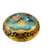 Vintage Cloisonné Gold Bird Floral Flowers Lidded Trinket