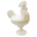 Vintage Rooster Milk Glass Lidded Dish
