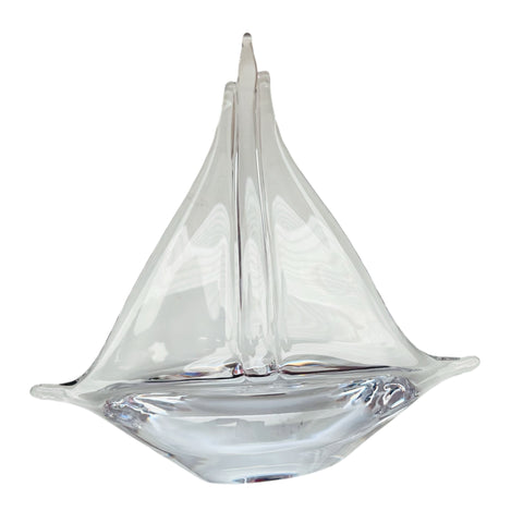 Sailboat Figural Clear Glass Sculpture