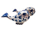 Vintage Blue White Ceramic Mexico Whale Salt and Pepper Shakers Set