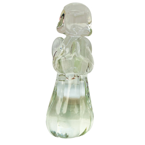 Vintage Praying Girl Angel Clear Glass Crystal Figurine